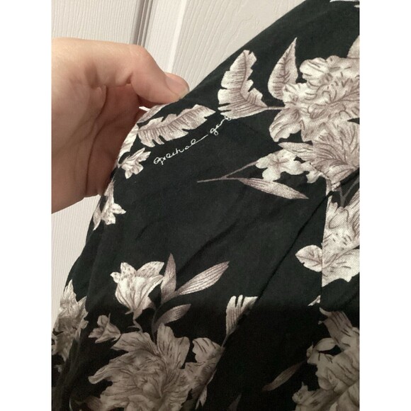 Spiritual Gangster Boho Black White Taupe Floral Maya Tie Front Kimono OS - Picture 4 of 7